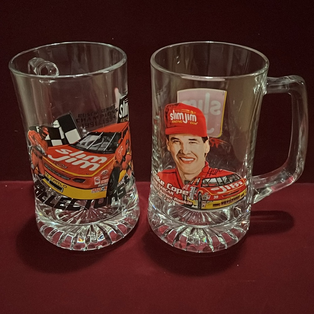 Vintage NASCAR Busch Series Slim Jim Mugs